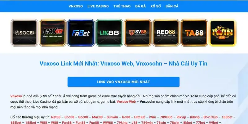 Link truy cập vào VNSOXO mới nhất, không bị chặn